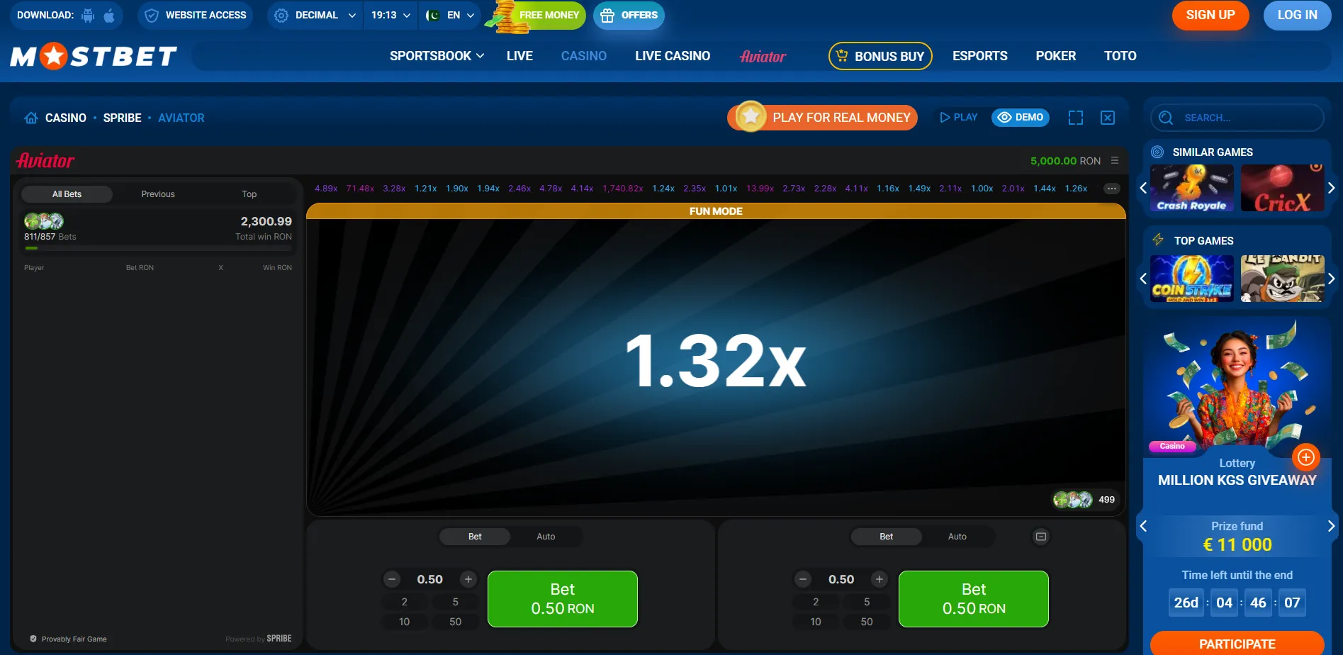 mostbet aviator game